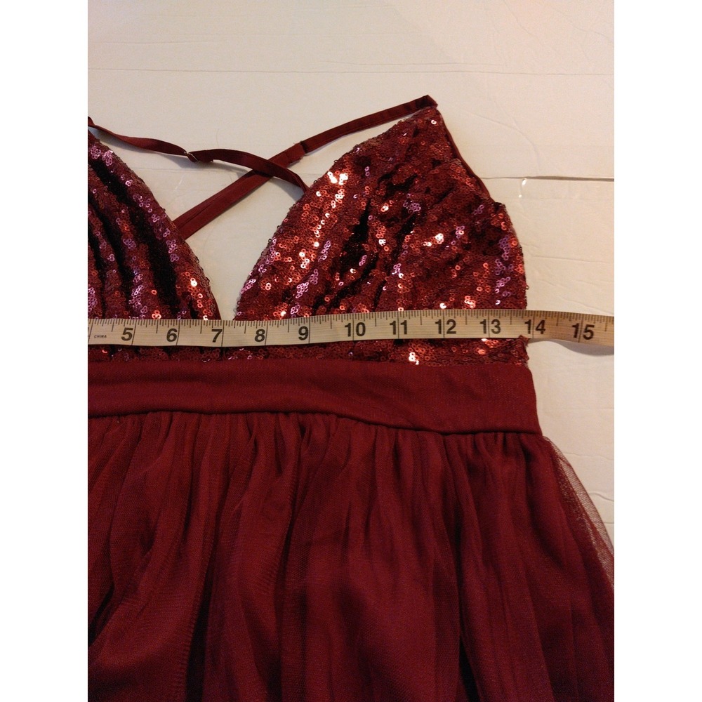 Womens Sequin and  Mesh Maxi Dress Size M  High Waist Dark Fairy Romantic Glam - Picture 3 of 7